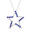 Thumbnail Image 1 of Blue Lab-Created Sapphire Star Necklace Sterling Silver 18"
