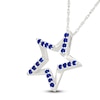 Thumbnail Image 2 of Blue Lab-Created Sapphire Star Necklace Sterling Silver 18"