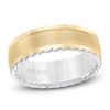 Thumbnail Image 1 of ArtCarved Men's Scored Wedding Band 14K Two-Tone Gold 7mm