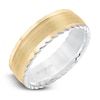 Thumbnail Image 2 of ArtCarved Men's Scored Wedding Band 14K Two-Tone Gold 7mm