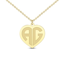Initial Heart Necklace 10K Yellow Gold 18"