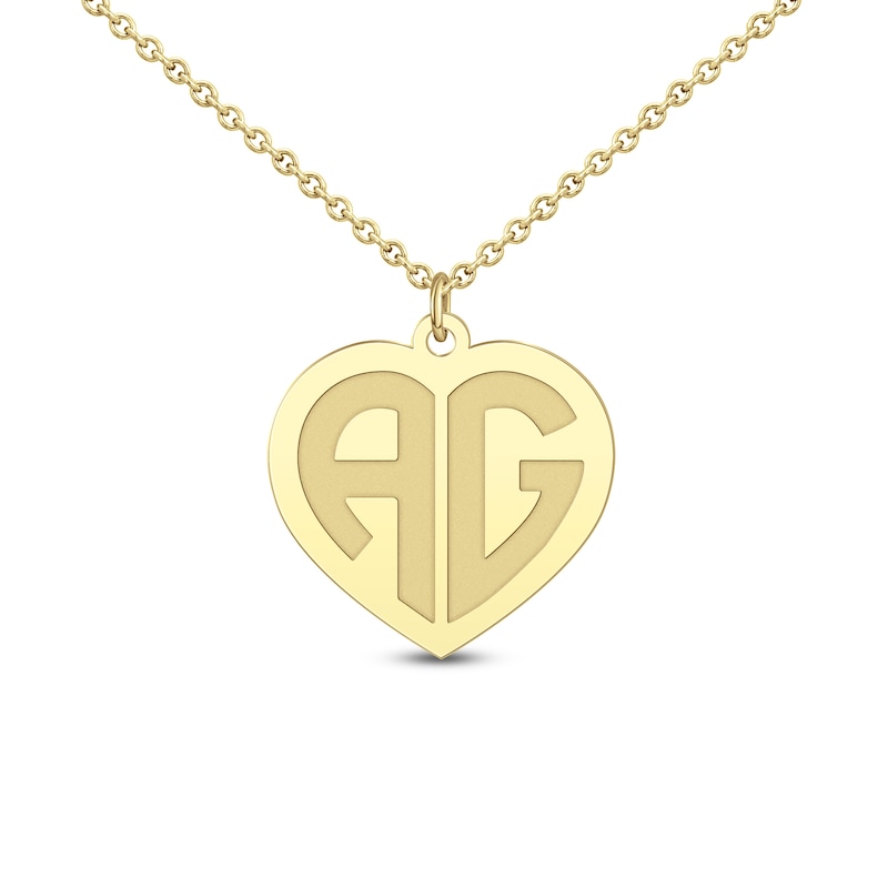 Main Image 1 of Initial Heart Necklace 10K Yellow Gold 18"