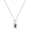 Thumbnail Image 2 of Oval-Cut Natural Blue Sapphire and Diamond Necklace 1/20 ct tw 14K White Gold 17"