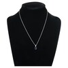 Thumbnail Image 3 of Oval-Cut Natural Blue Sapphire and Diamond Necklace 1/20 ct tw 14K White Gold 17"