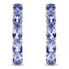Thumbnail Image 2 of Oval-Cut Natural Tanzanite Hoop Earrings Sterling Silver