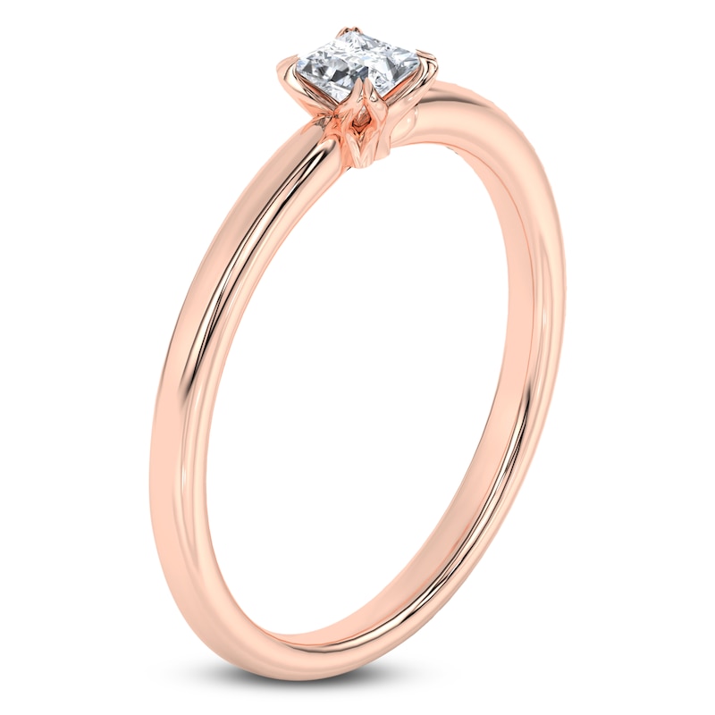 Main Image 2 of Certified Princess-Cut Diamond Solitaire Engagement Ring 1/2 ct tw 14K Rose Gold (I1/I)