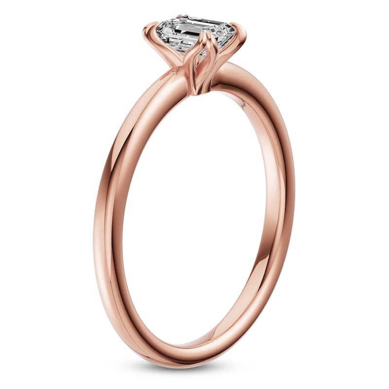 Main Image 2 of Emerald-Cut Diamond Solitaire Engagement Ring 1/2 ct tw 14K Rose Gold (I2/I)