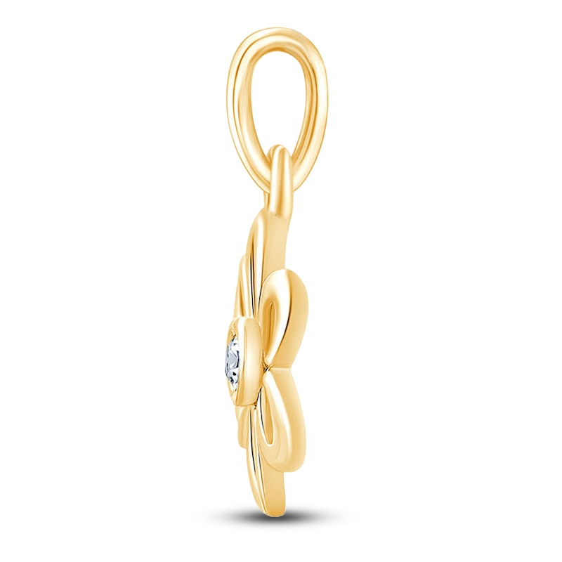 Main Image 2 of Children's Diamond Accent Flower Charm 14K Yellow Gold