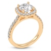 Thumbnail Image 2 of Round-Cut Lab-Grown Diamond Cushion Halo Engagement Ring 2 ct tw 14K Yellow Gold