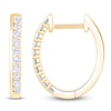 Thumbnail Image 1 of Diamond Oval Hoop Earrings 1/2 ct tw 10K Yellow Gold