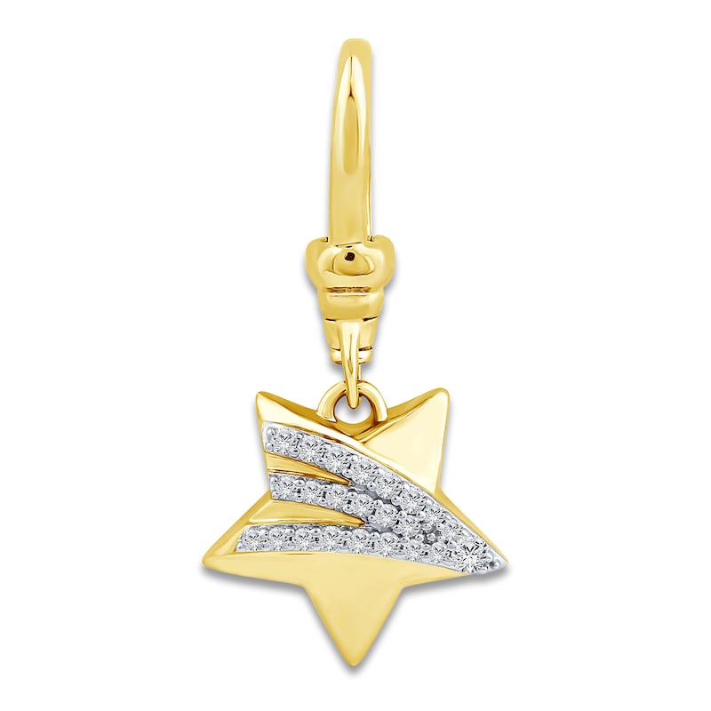 Main Image 1 of Charm'd by Lulu Frost Diamond Shooting Star Charm 1/10 ct tw 10K Yellow Gold