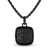 Thumbnail Image 1 of 1933 by Esquire Men's Black Multi-Diamond Cushion-Shaped Necklace 1 ct tw Black Ion-Plated Sterling Silver 22"