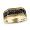 Thumbnail Image 1 of 1933 by Esquire Men's Black Diamond Angled Two-Row Ring 1/2 ct tw 10K Yellow Gold