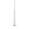 Thumbnail Image 4 of Lab-Created Emerald & White Lab-Created Sapphire Crescent Moon Necklace Sterling Silver 18"