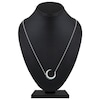 Thumbnail Image 5 of Lab-Created Emerald & White Lab-Created Sapphire Crescent Moon Necklace Sterling Silver 18"