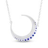 Thumbnail Image 3 of Blue & White Lab-Created Sapphire Crescent Moon Necklace Sterling Silver 18"