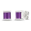 Thumbnail Image 2 of Baguette-Cut Amethyst 2-Stone Studs Sterling Silver