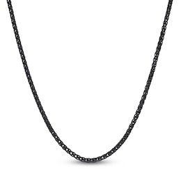 Wheat Chain Necklace 3mm Black Ion-Plated Stainless Steel 30"