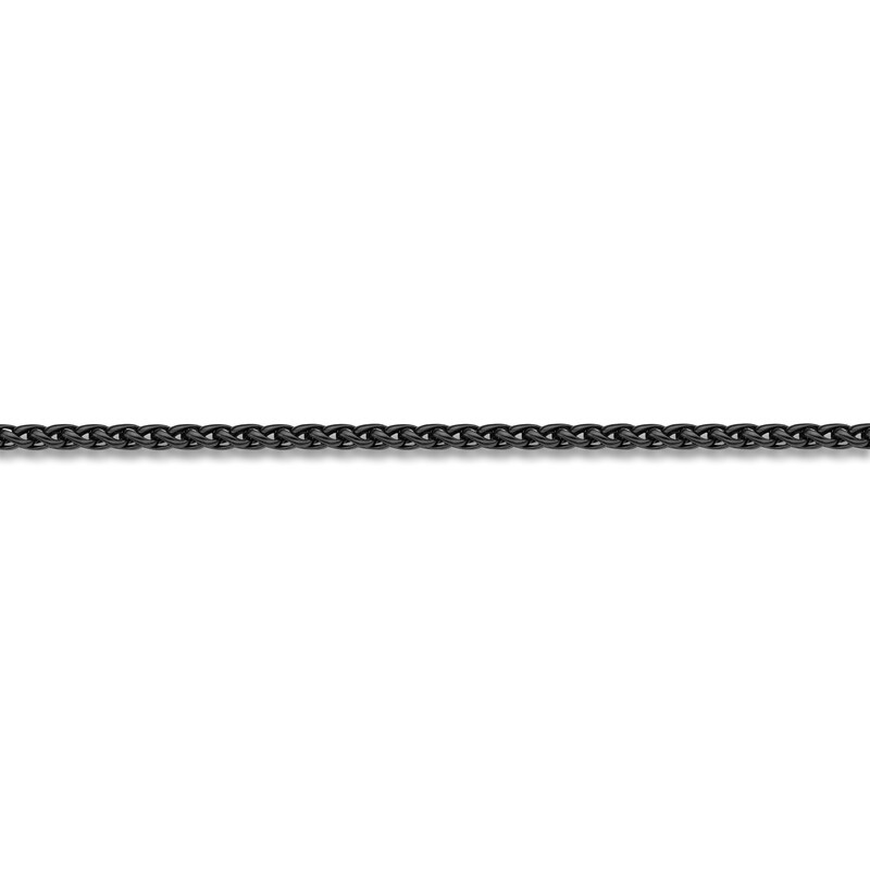 Main Image 2 of Wheat Chain Necklace 3mm Black Ion-Plated Stainless Steel 30"