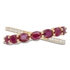 Thumbnail Image 3 of Oval-Cut Natural Ruby & Diamond Crossover Ring 1/10 ct tw 10K Yellow Gold