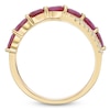 Thumbnail Image 4 of Oval-Cut Natural Ruby & Diamond Crossover Ring 1/10 ct tw 10K Yellow Gold