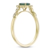 Thumbnail Image 2 of Oval-Cut Natural Emerald & Diamond Arabesque Halo Ring 1/8 ct tw 10K Yellow Gold