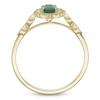 Thumbnail Image 4 of Oval-Cut Natural Emerald & Diamond Arabesque Halo Ring 1/8 ct tw 10K Yellow Gold