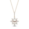 Thumbnail Image 1 of Yoko London Cultured Pearl & Diamond Starburst Necklace 1/4 ct tw 18K Yellow Gold 18"