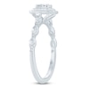Thumbnail Image 2 of Certified Emerald-Cut Diamond Double Halo Engagement Ring 3/4 ct tw 14K White Gold