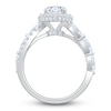 Thumbnail Image 2 of Oval-Cut Lab-Grown Diamond Halo Engagement Ring 2-5/8 ct tw 14K White Gold
