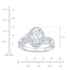 Thumbnail Image 4 of Oval-Cut Lab-Grown Diamond Halo Engagement Ring 2-5/8 ct tw 14K White Gold