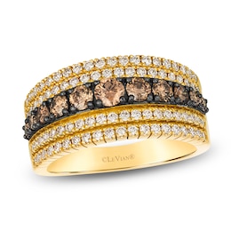 Le Vian Chocolate Diamond Multi-Row Ring 1-1/3 ct tw 14K Honey Gold