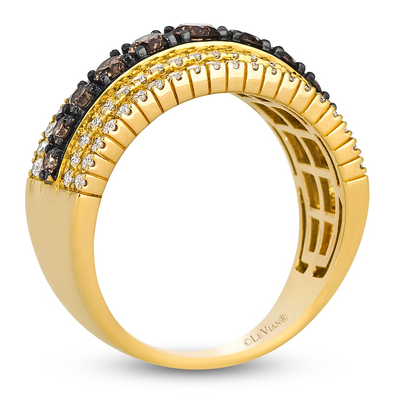 Main Image 2 of Le Vian Chocolate Diamond Multi-Row Ring 1-1/3 ct tw 14K Honey Gold
