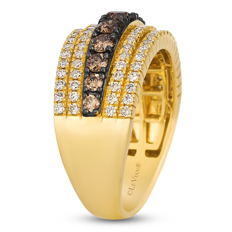 Main Image 3 of Le Vian Chocolate Diamond Multi-Row Ring 1-1/3 ct tw 14K Honey Gold