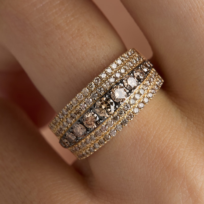Main Image 4 of Le Vian Diamond Multi-Row Ring 1-1/3 ct tw 14K Honey Gold