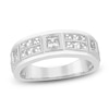 Thumbnail Image 1 of Men's Certified Square-Cut Diamond Wedding Band 1-1/2 ct tw 14K White Gold