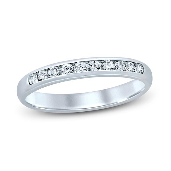 Diamond Anniversary Ring 14 ct tw Round 14K White Gold