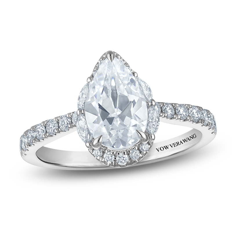 Main Image 1 of Vera Wang VOW Pear-Shaped Lab-Grown Diamond Engagement Ring 2 ct tw 14K White Gold