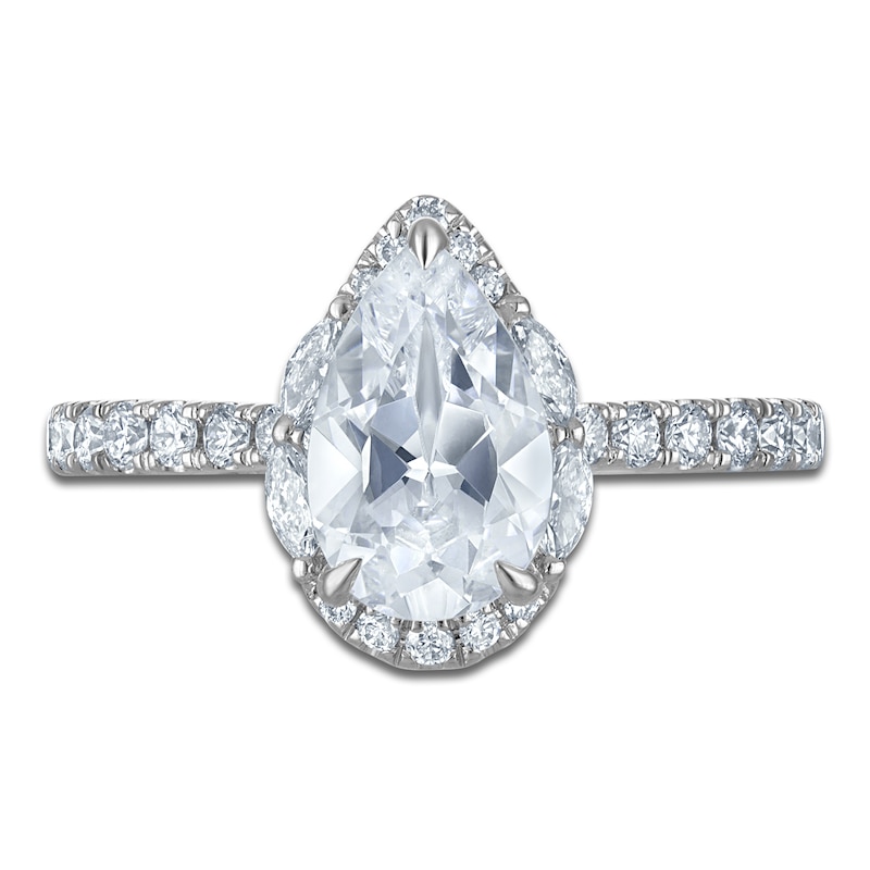 Main Image 3 of Vera Wang VOW Pear-Shaped Lab-Grown Diamond Engagement Ring 2 ct tw 14K White Gold