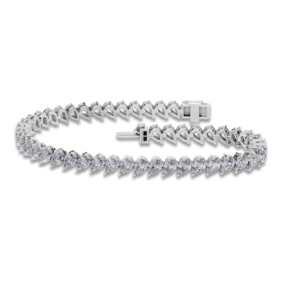 Jared Signature Pear-Shaped Lab-Grown Diamond Tennis Bracelet 5 ct tw 14K White Gold 7"