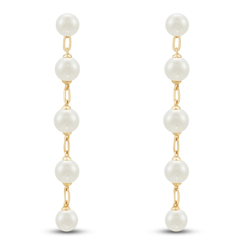 Main Image 3 of Cultured Pearl Drop Earrings 14K Yellow Gold