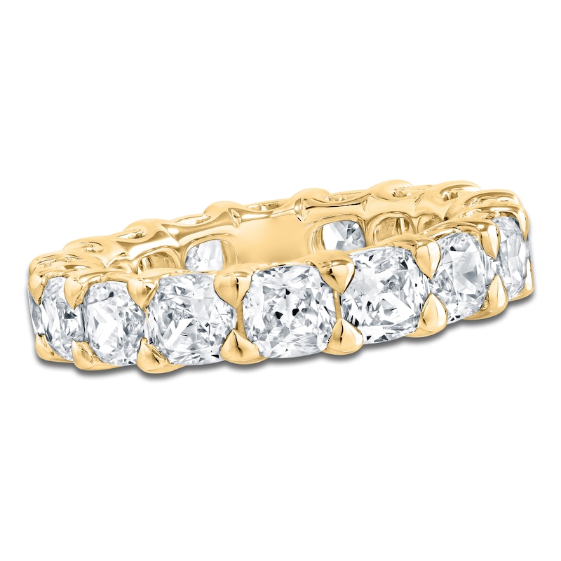 Main Image 1 of Certified Cushion-Cut Diamond Eternity Band 6-3/4 to 8-5/8 ct tw 14K Yellow Gold