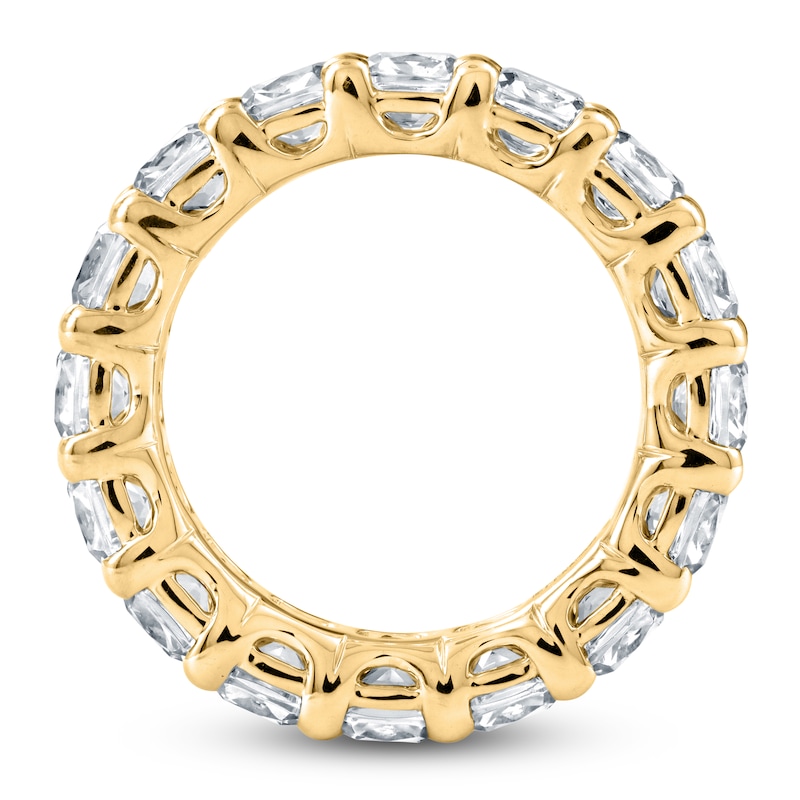 Main Image 2 of Certified Cushion-Cut Diamond Eternity Band 6-3/4 to 8-5/8 ct tw 14K Yellow Gold