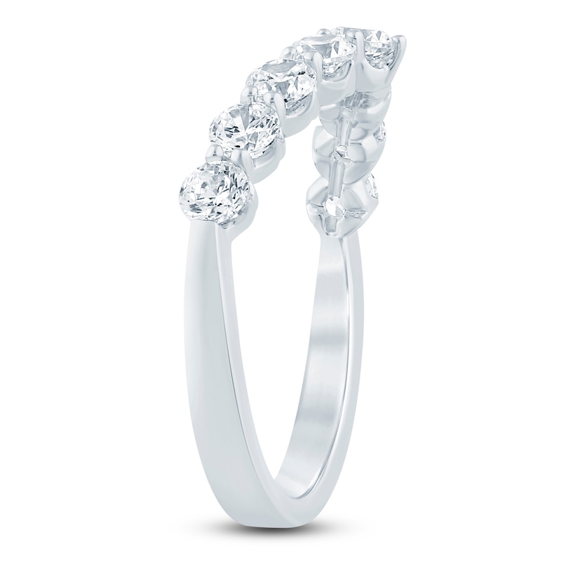 Main Image 2 of Lab-Grown Diamond Contour Anniversary Ring 1 ct tw 14K White Gold