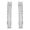 Thumbnail Image 2 of Natural Blue Sapphire & Diamond Hoop Earrings 1/10 ct tw 10K White Gold