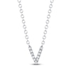Thumbnail Image 1 of Shy Creation Diamond Accent Initial "V" Necklace 14K White Gold 18" SC55007903-V