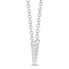 Thumbnail Image 2 of Shy Creation Diamond Accent Initial "V" Necklace 14K White Gold 18" SC55007903-V