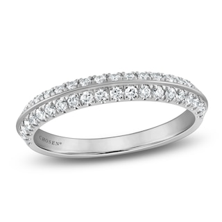 Chosen Certified Diamond Knife-Edge Stackable Anniversary Ring 3/8 ct tw 14K White Gold