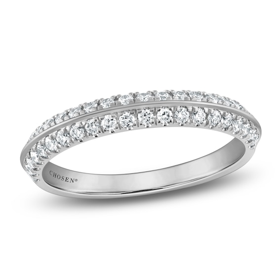 Chosen Certified Diamond Knife-Edge Stackable Anniversary Ring 3/8 ct tw 14K White Gold