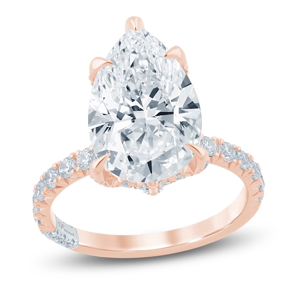 Pnina Tornai Lab-Grown Diamond Certified Pear-Shaped Engagement Ring 5-7/8 ct tw 14K Rose Gold